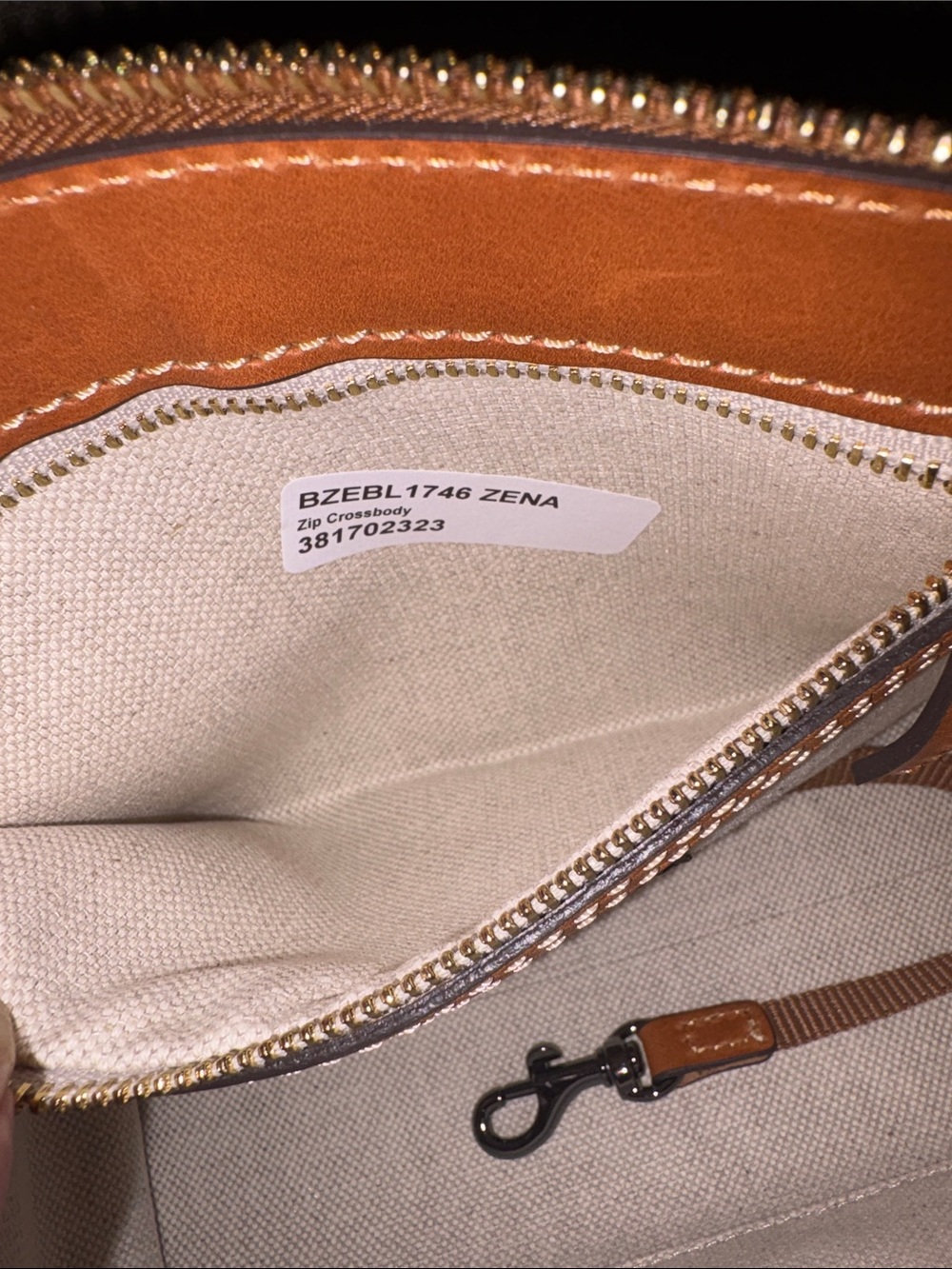 Dooney & Bourke Zebra Leather Zip Crossbody - Picture 11 of 12